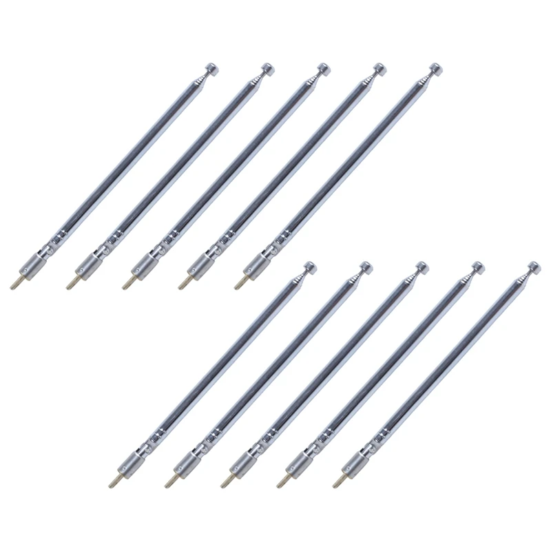 10X Replacement 49Cm 19.3Inch 6 Sections Telescopic Antenna Aerial For Radio TV