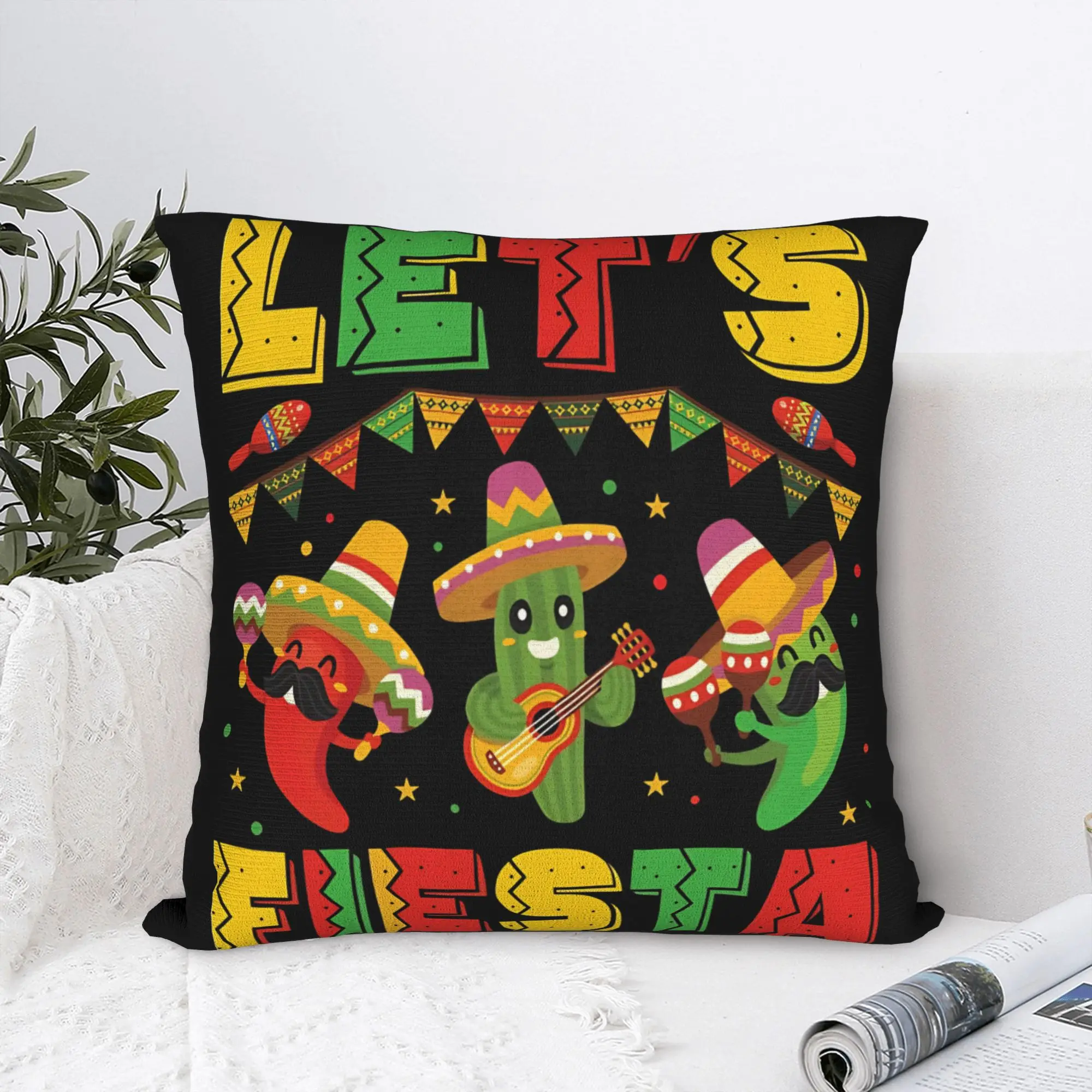Let's Shift Party Fiesta Pillow Case Mexican Amigo Cinco De Mayo Comfy Pillow Cover Morden Pillowcases For Sofa Home Decoration