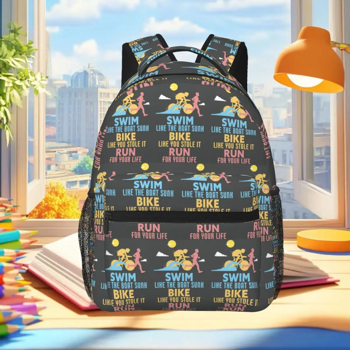 Triathlon Swimming Cycling Running Backpack Student Boys Girls BookBag Children School Bag Laptop Shoulder Bags for Men Women