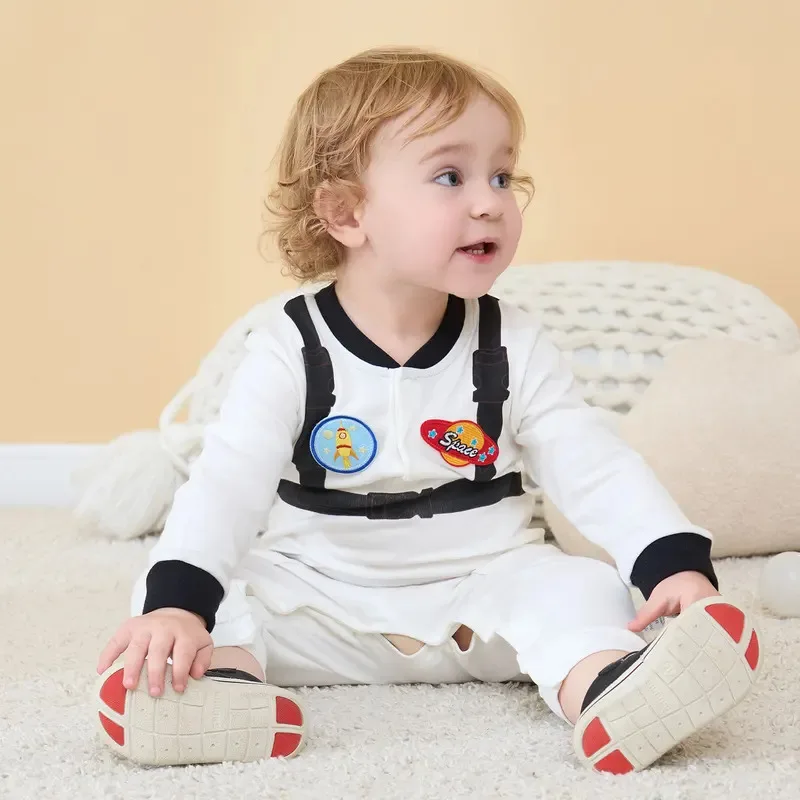 Umorden Bianco Baby Boy Astronauta Costume Cosplay Spazio Vestito Neonato 3M 6M 9M 12M Primavera Autunno Pagliaccetto Tuta Compleanno vestito