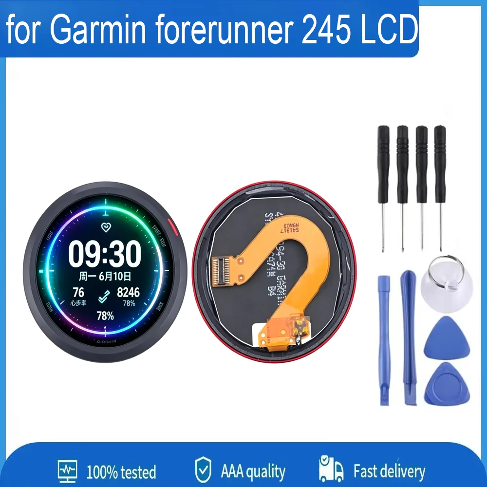 LCD Screen for Garmin forerunner 245 Forerunner 245 Music LCD Display Screen Digitizer Assembly Repair Parts