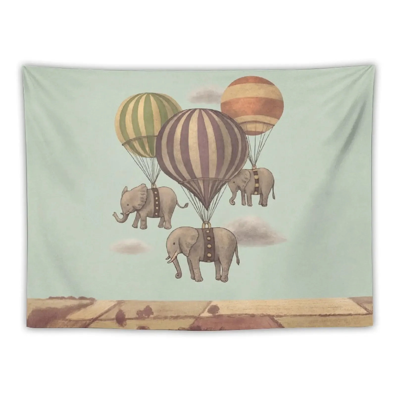 

Flight of the Elephants - mint option Tapestry Tapete For The Wall Room Decorator Tapestry