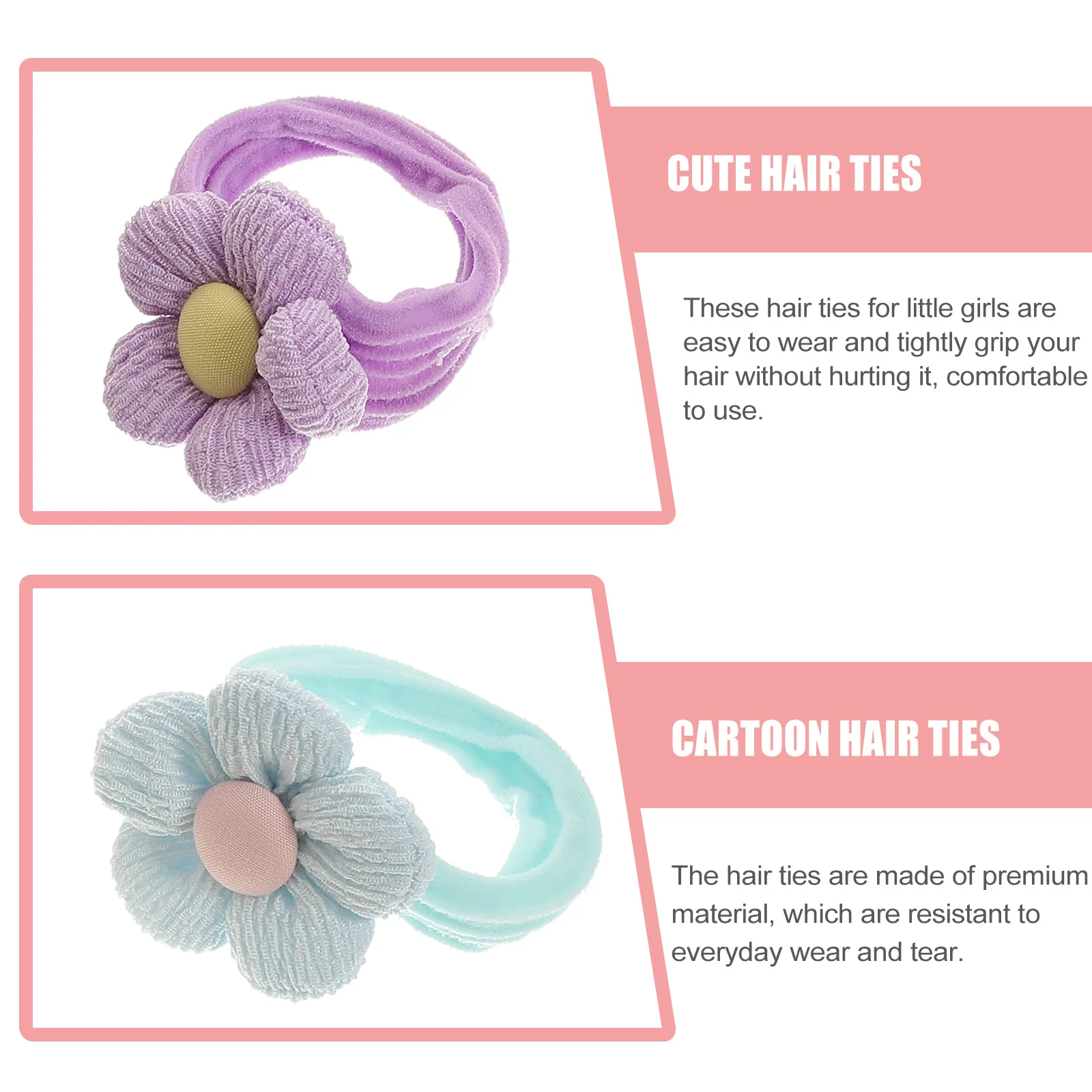 6 قطع من أربطة شعر الزهور المرنة للفتيات الصغيرات، ربطات شعر ناعمة ومريحة على شكل ذيل حصان، ربطات شعر صغيرة #2