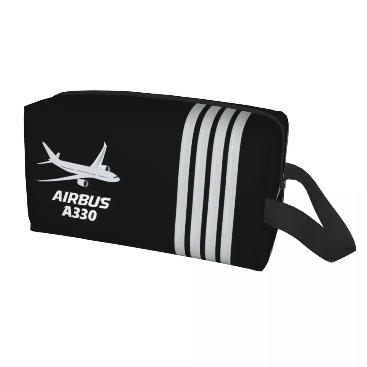 Airbus A330 Captain Stripes Cosmetic Bag Big Capacity Pilot Aviation Aviator Airplane Makeup Case Beauty Storage Toiletry Bags