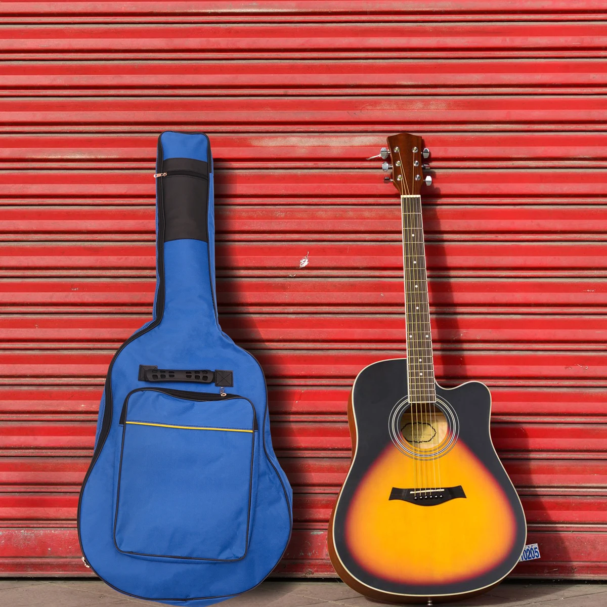 

Waterproof Guitar Bag 40 41 Front Pocket Folk Acoustic Electric Backpack Case Oxford Cloth Orange Small Storage