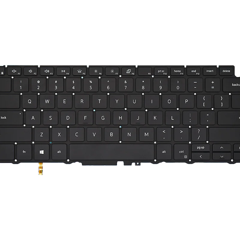 Clavier américain pour Dell XPS 13 7390 2-en-1 langue anglaise noir avec rétro-éclairage 04J7RW NSK-ET0BC PK132Cratios A00 4J7RW d'origine