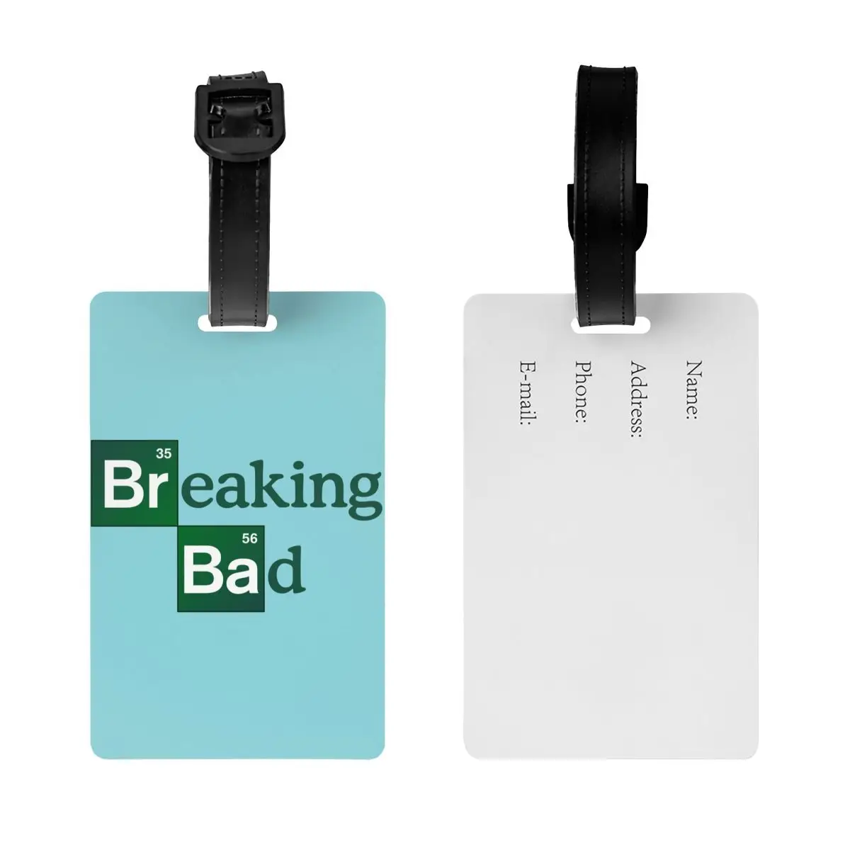 Étiquette de bagage personnalisée Breaking Bad avec carte de visite, couverture de confidentialité, étiquette d'identification pour sac de voyage, valise