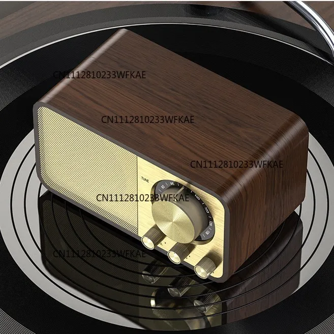 JY66 retro bluetooth speaker, wireless FM radio subwoofer portable wooden bluetooth speaker
