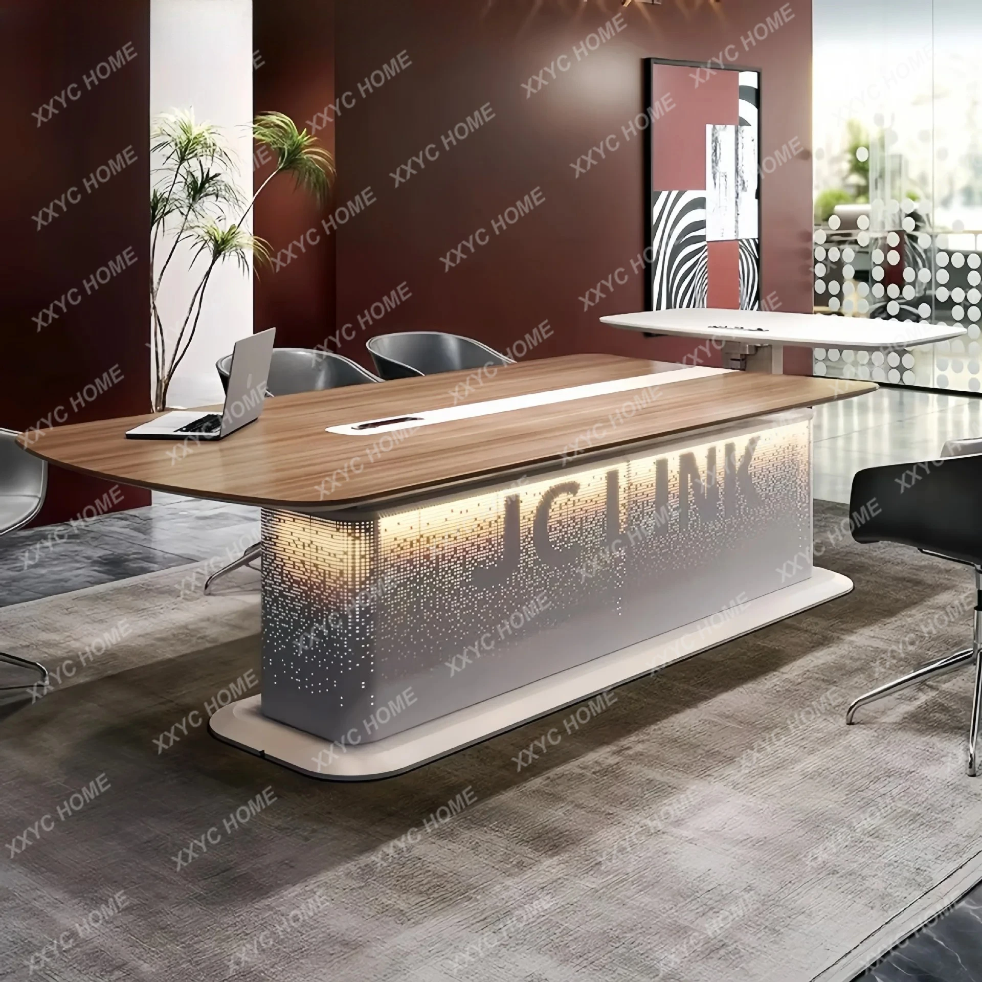 

LCreative electric lifting desk conference table integrated with light luxury high sense