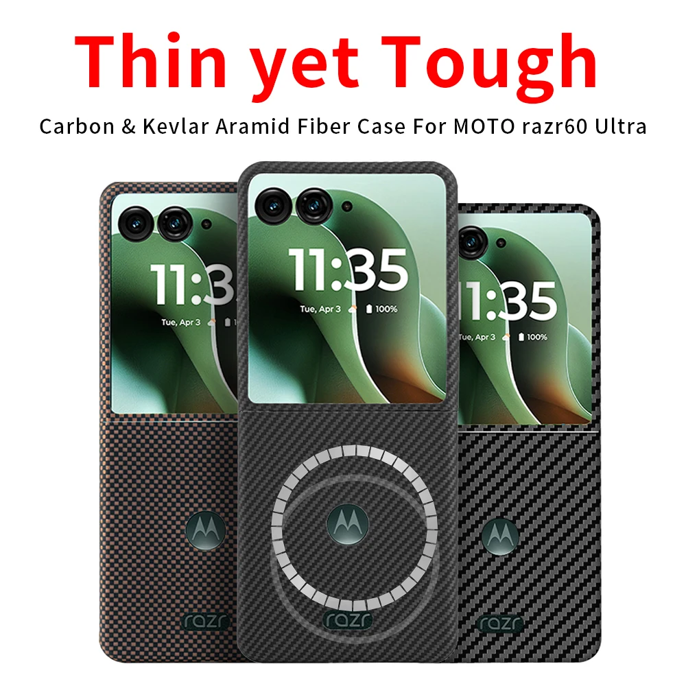 For motorola razr 60 ultra cases carbon aramid fiber kevlar magsafe fabric thin hard 50 ultra cover magnetic balck Slim light