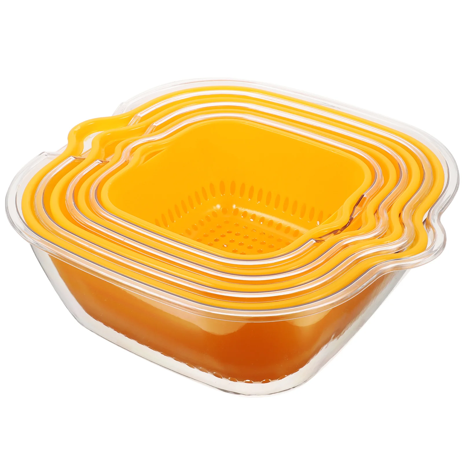 

4pcs Drain Basket Lightweight PET Plastic Colander Bowl for Fruit Vegetable Storage Washing Strainer Rice Rinser
