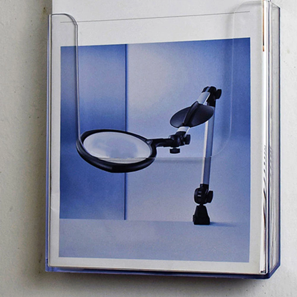 

2pcs Acrylic Document Holder Transparent File Organizer For Brochures Pamphlets Display Stand Retail Menu Card Storage Rack