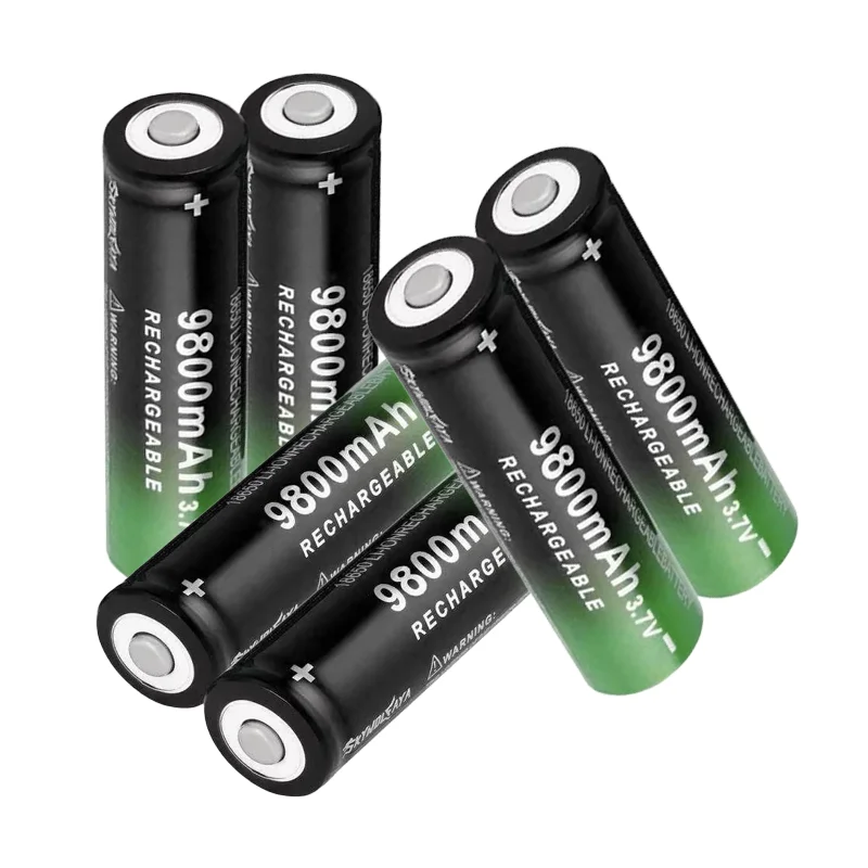 

Hot selling lithium-ion rechargeable battery 18650 3.7V 9800mAh, with charger, powerful performance