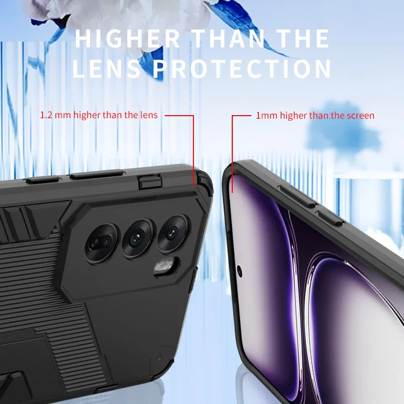 حامل مغناطيسي حافظة مدرعة مقاومة للصدمات لهاتف اوبو رينو 12 برو 5G غطاء حماية للكاميرا لهاتف رينو 12 رينو 12 برو 12 برو فوندا