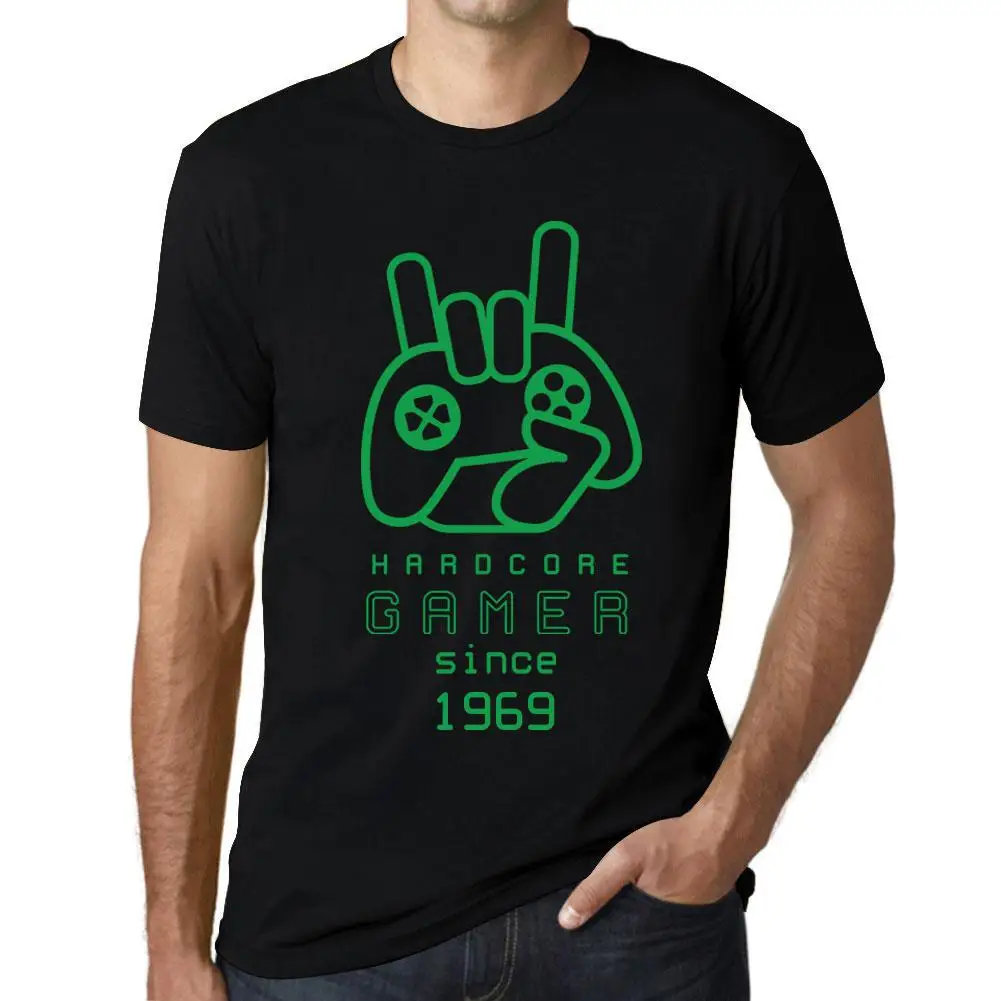 

Men’s Vintage Tee Shirt Graphic T Shirt Hardcore Gamer Since 1969 Deep Black