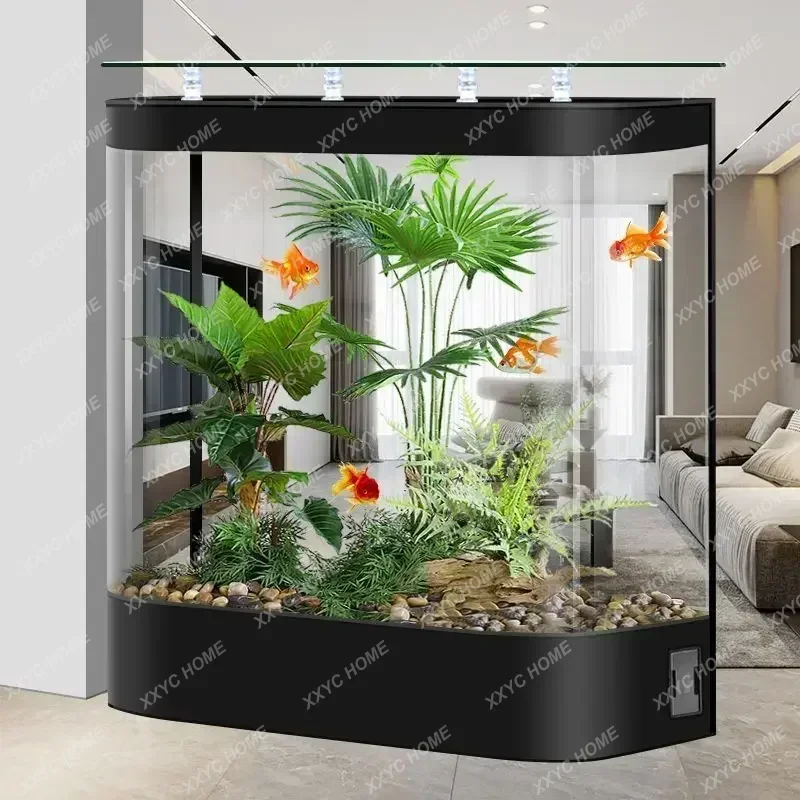 XNEW  Water-free circulation Ecological filter Aquarium Household living room Large floor-to-ceiling goldfish tankqw