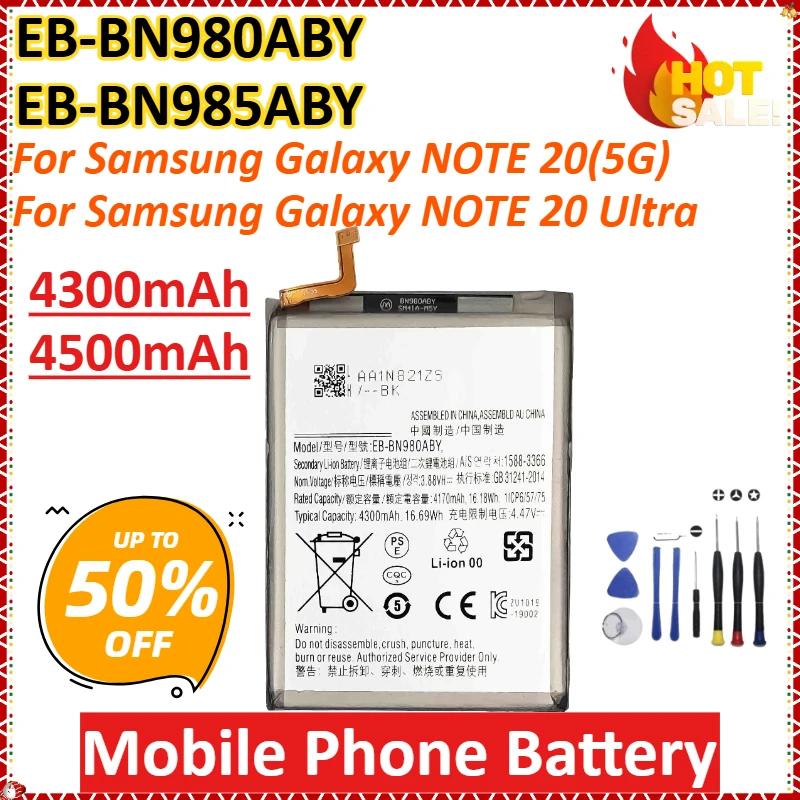 

EB-BN980ABY EB-BN985ABY 4300mAh 4500mAh for Samsung Galaxy NOTE 20(5G)/NOTE 20 Ultra High-Capacity Mobile Phone Battery +Tools
