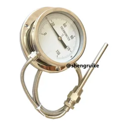 4 inch industrial stainless steel oven capillary pressure thermometer