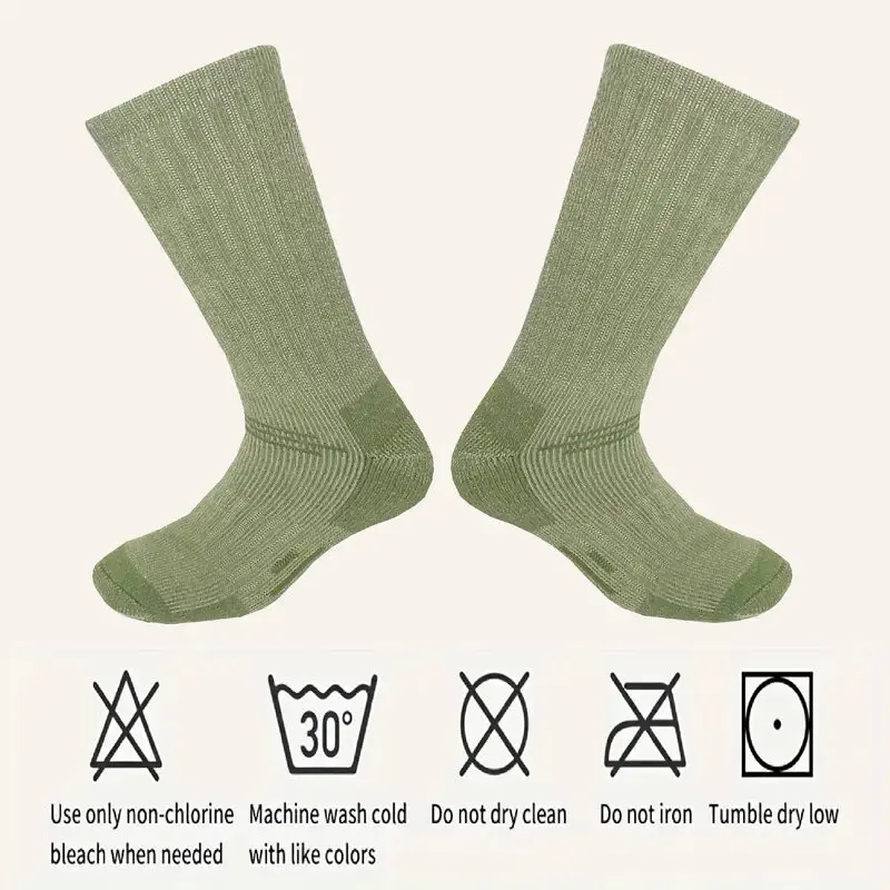 3 أزواج جديد الصوف المشي لمسافات طويلة وسادة الجوارب الدفء طاقم الرقبة الشتاء التمهيد الجوارب مجموعة الجيش الأخضر جوارب من الصوف.