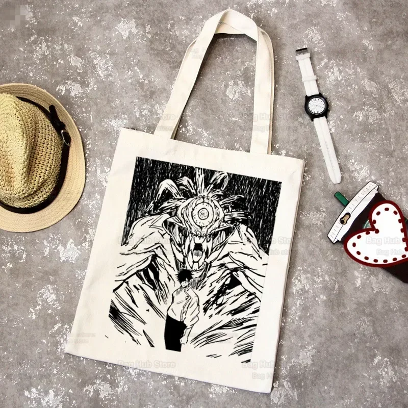 Yuta Okkotsu Shopping Bag Shopper Eco Canvas Cotton Shopper Bolsas De Tela Jujutsu Kaisen Anime Bag Shoping Sacolas riutilizzabili