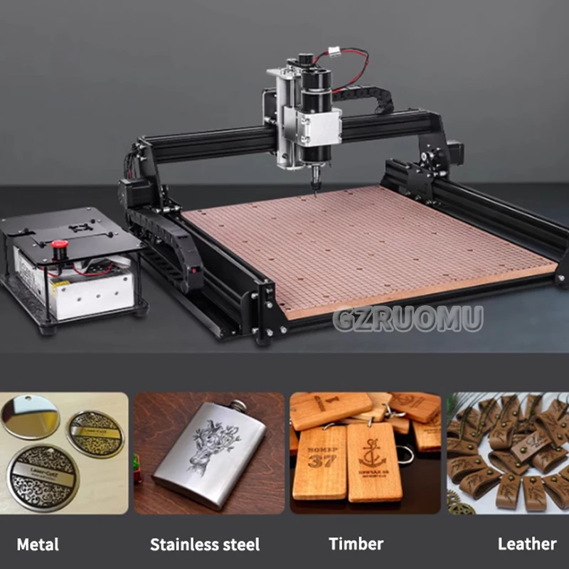 Máquina do router da madeira do CNC, máquina de trituração do metal, gravura a escultura, acrílico, MDF, PWB, plástico, 3 eixos, 500W