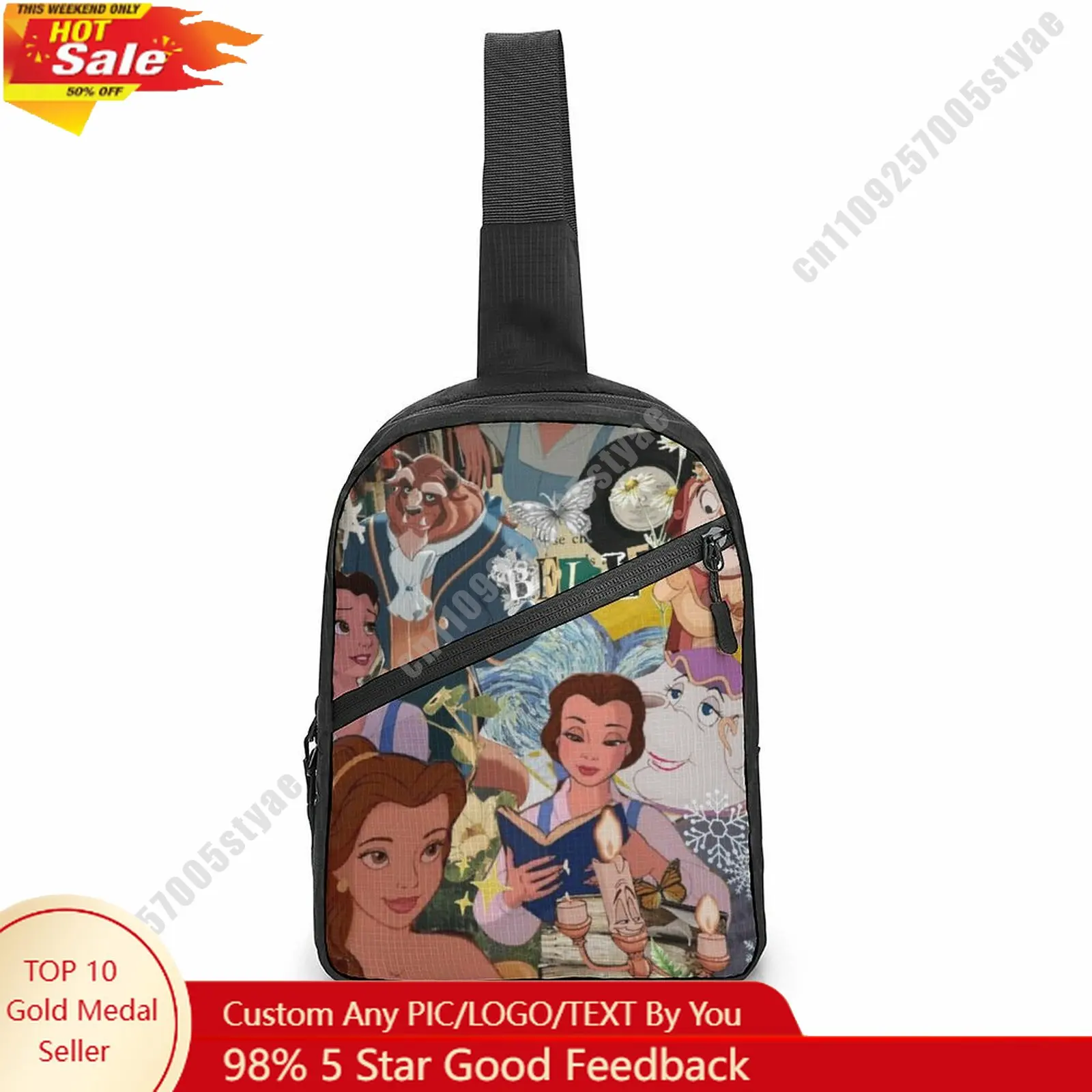 

Сумка на грудь Belle, персонализированная сумка с фотографиями, текстом и логотипом, легкая водонепроницаемая сумка через плечо для путешествий