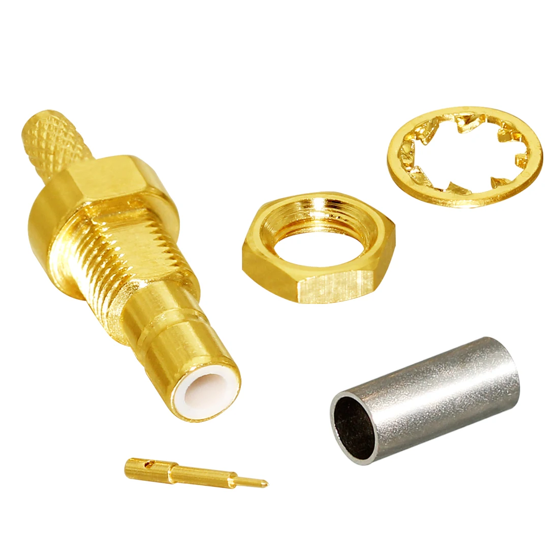 1pc SMB Male Plug Nut RF Coaxial Connector Crimp  For  RG316 RG174 LMR100 Cable Straight  Goldplated  Wholesale for Wireless