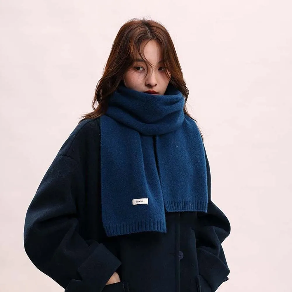 

Large Solid Color Knitting Wool Scarf Cold-proof Windproof Long Thickened Neckscarf Classic Soft Winter Warmer Scarf Women