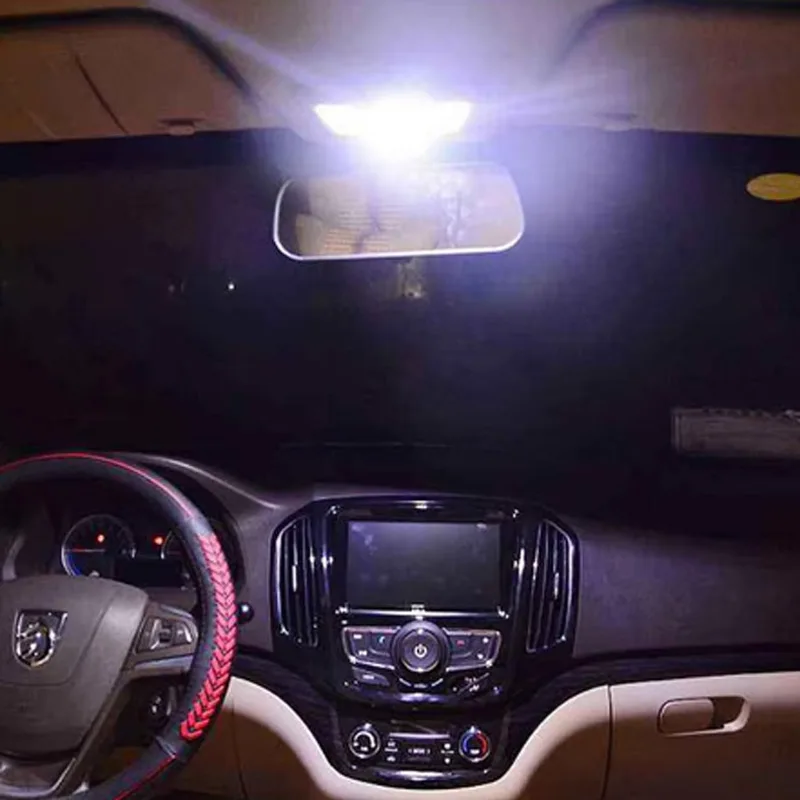 4pcs Led Festoon 31MM 36MM 39MM 41MM Bulbs Housing Dome Lamp Car License Plate Light C5W C10W Led COB Glass Door Trunk 6000K 12V