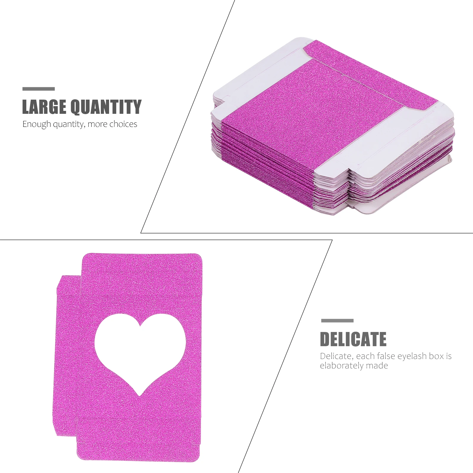 

50pcs Fake Eyelash Packaging Box Glitter Case Empty Eyelash Holder Portable Compact Lightweight Travel Size Transparent Window