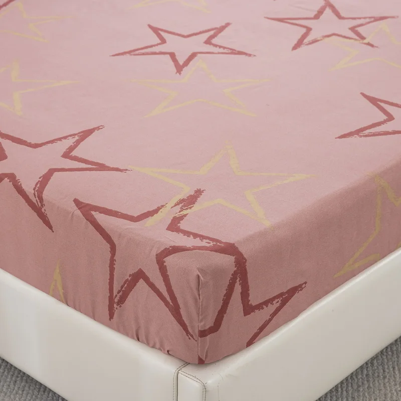 Stars Sheet Set Five-Pointed Star Bed Sheets,Geometric Print Pentagram Fitted Sheet Novelty Star-Shaped Bed Cover for Kids Child