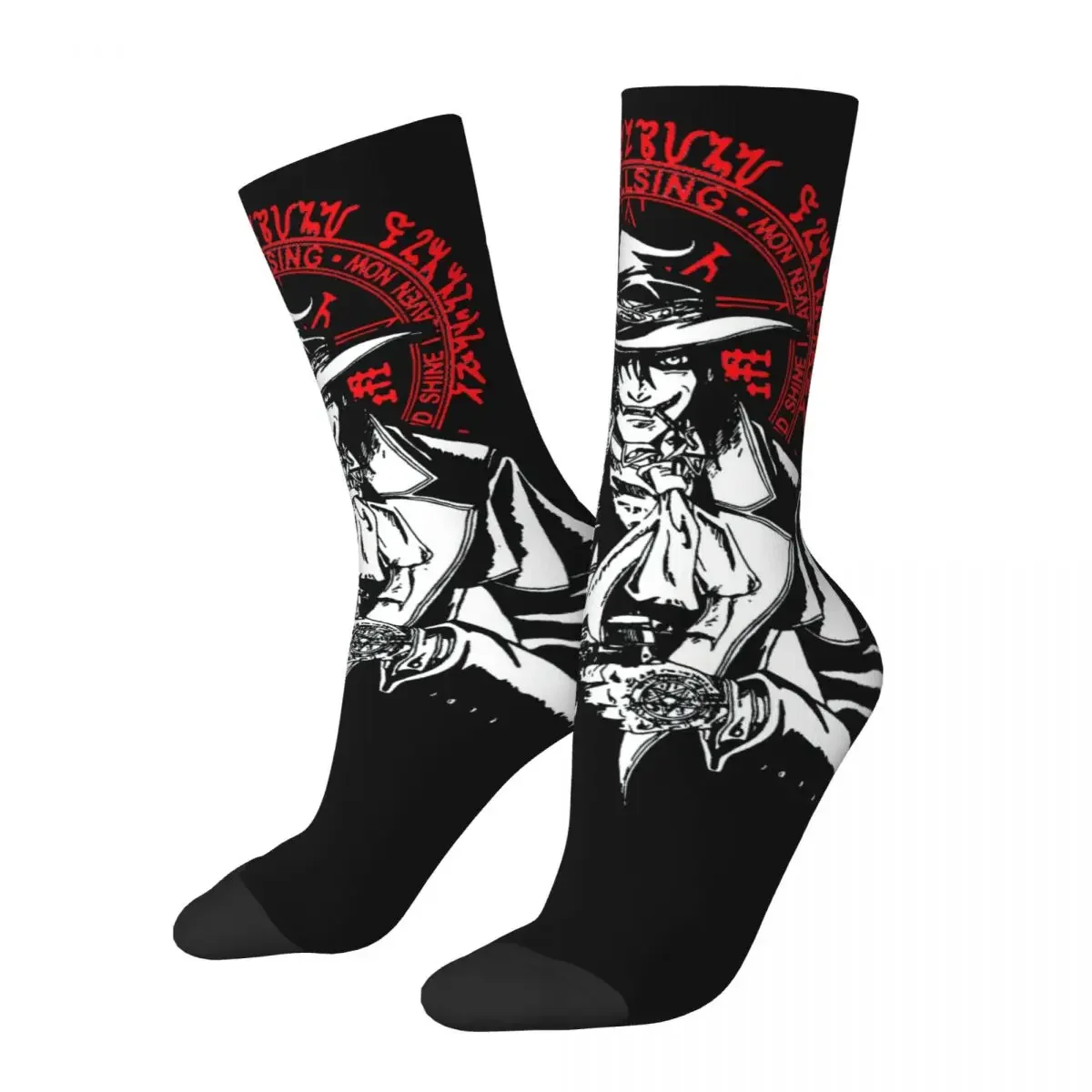 Alucard Men's Socks Vintage Harajuku Hellsing Seras Victoria Anime Street Style Novelty Seamless Crew Sock