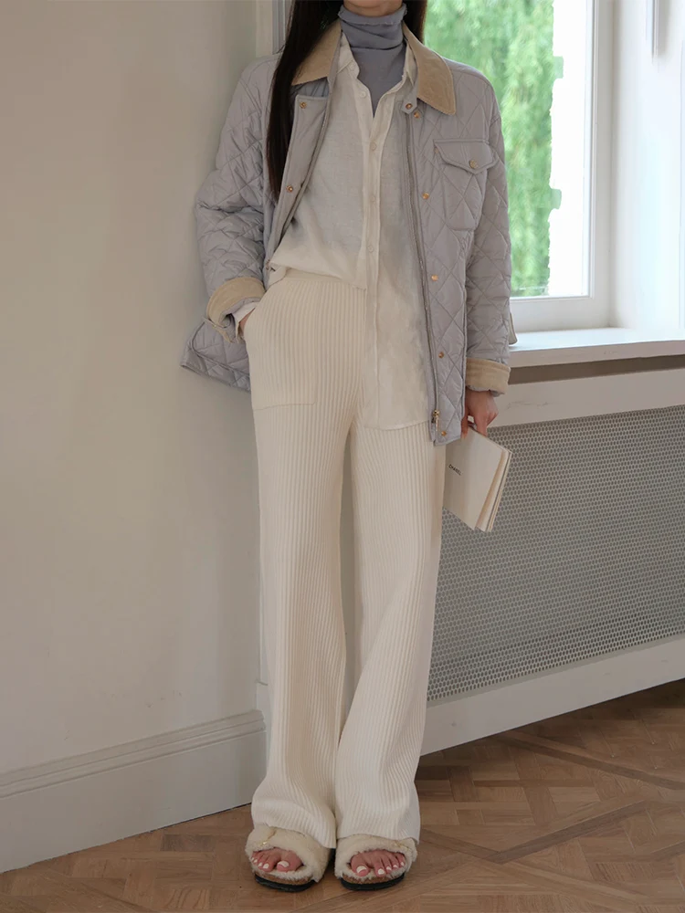 

Брюки ChillCozy из перламутровой шерсти, вязаные, свободного кроя, длинные, для повседневной носки, с защитой от катышков, с бахромой, прямые, повседневные, для женщин