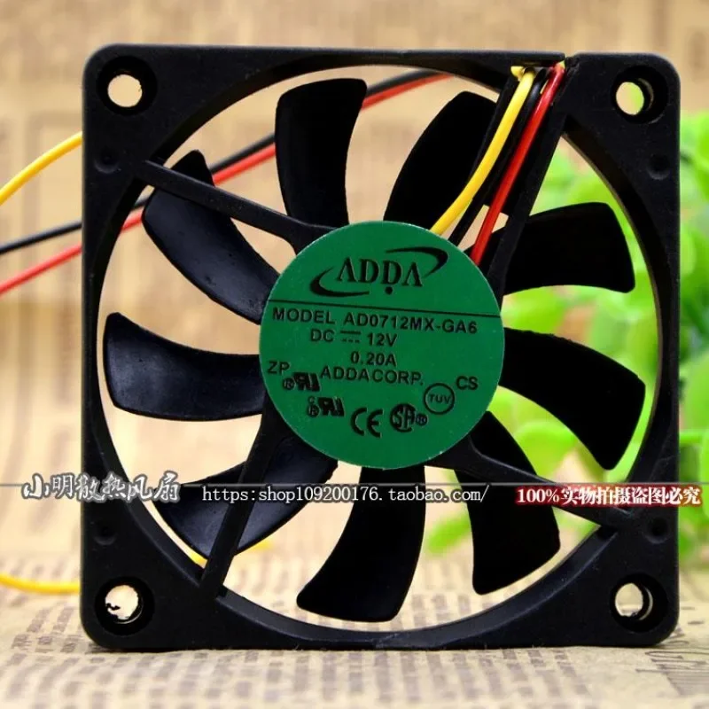 Original New Fan For ADDA AD0712MX-GA6 12V 0.20A 7cm 7010 Cooing Fan 70*70*10MM