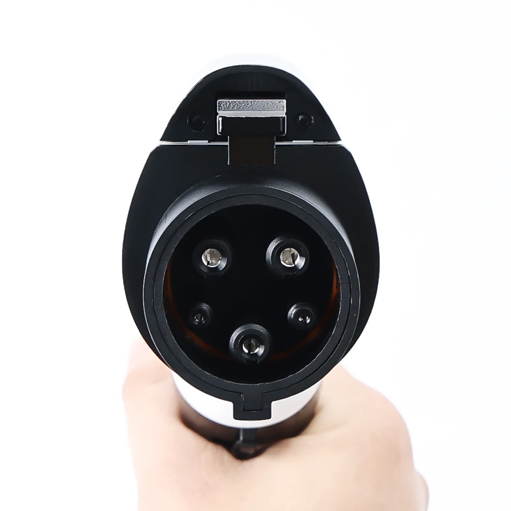 ADPOW portátil 16A Type1 SAE J1772 EV enchufe 1 fase 3.5KW cabeza de pistola de carga de coche eléctrico aleación de cobre Chapado en plata IP55