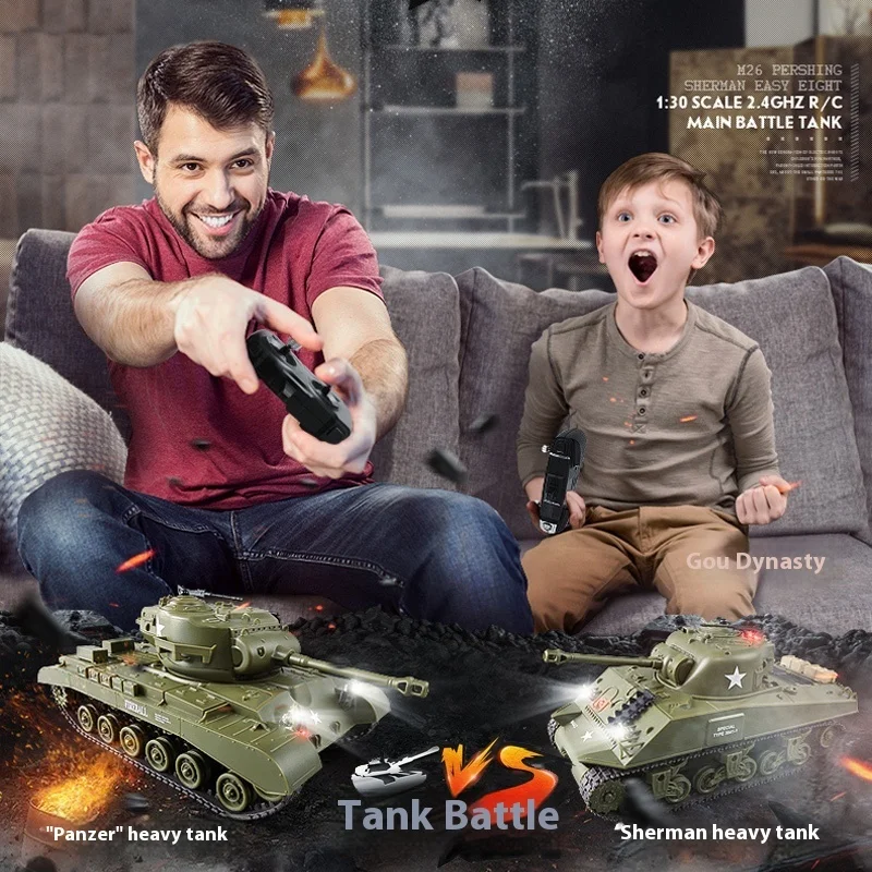 Nieuwe 1/30 Wereldoorlog Ii Amerikaanse Sherman/Pershing Op afstand bestuurbare Tank Battle Model Ouder-kind Interactief Infrarood Battle Speelgoed