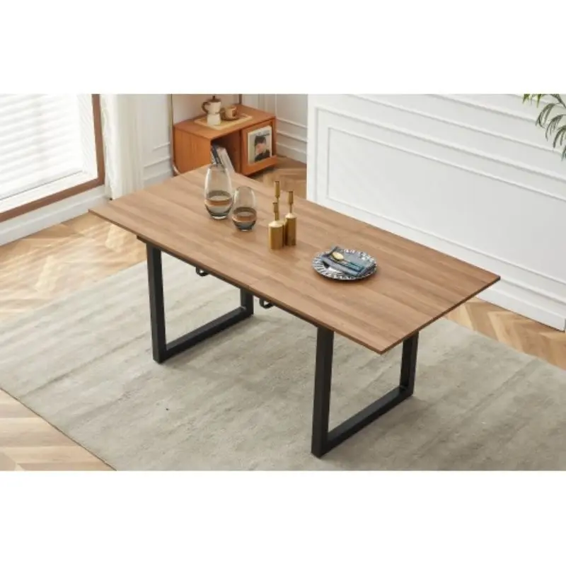 Extendable Dining Table With Metal Leg,Modern Space Saving Kitchen Table For Living Room( 70.86