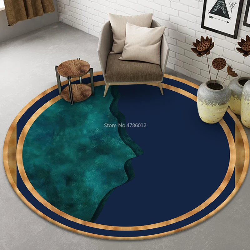 Gold Diamond Velvet Round Carpet Computer Chair Swivel Chair Floor Mat Living Room Bedroom Bedside Blanket Customization 200cm