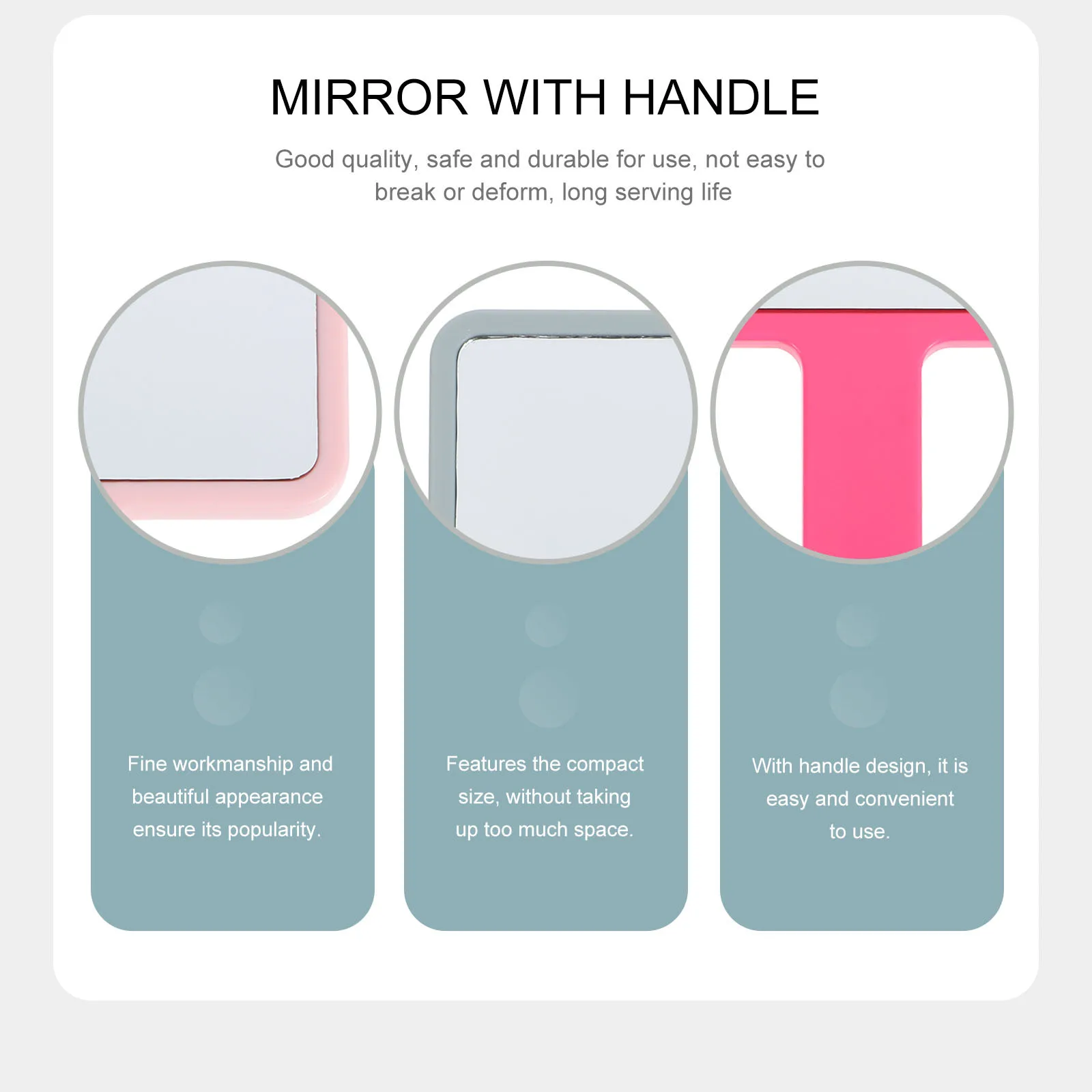 6Pcs Travel Handheld Mirror Lightweight Foldable Makeup Mirror for Bathroom Outdoor Shaving Compact Size Easy to Carry