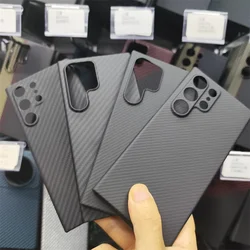 Carbon Fiber Case for Samsung Galaxy S26 Ultra Protective Case Aramid Fiber Cover for Galaxy S25 S23 S24 Ultra Phone Accessory
