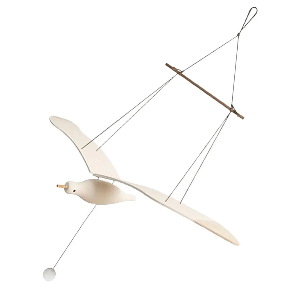 

Wood Bird Hanging Ornament Set of 3 Natural Craft Decor for Bedroom Nursery Wall Window Pendant Home Decoration