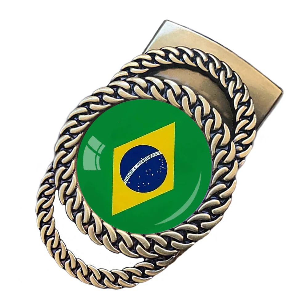 Brazil National Flag Pattern Automatic Ratchet Belt Buckle Fashion Personalized Waist Accessory Best Gift for Patriots