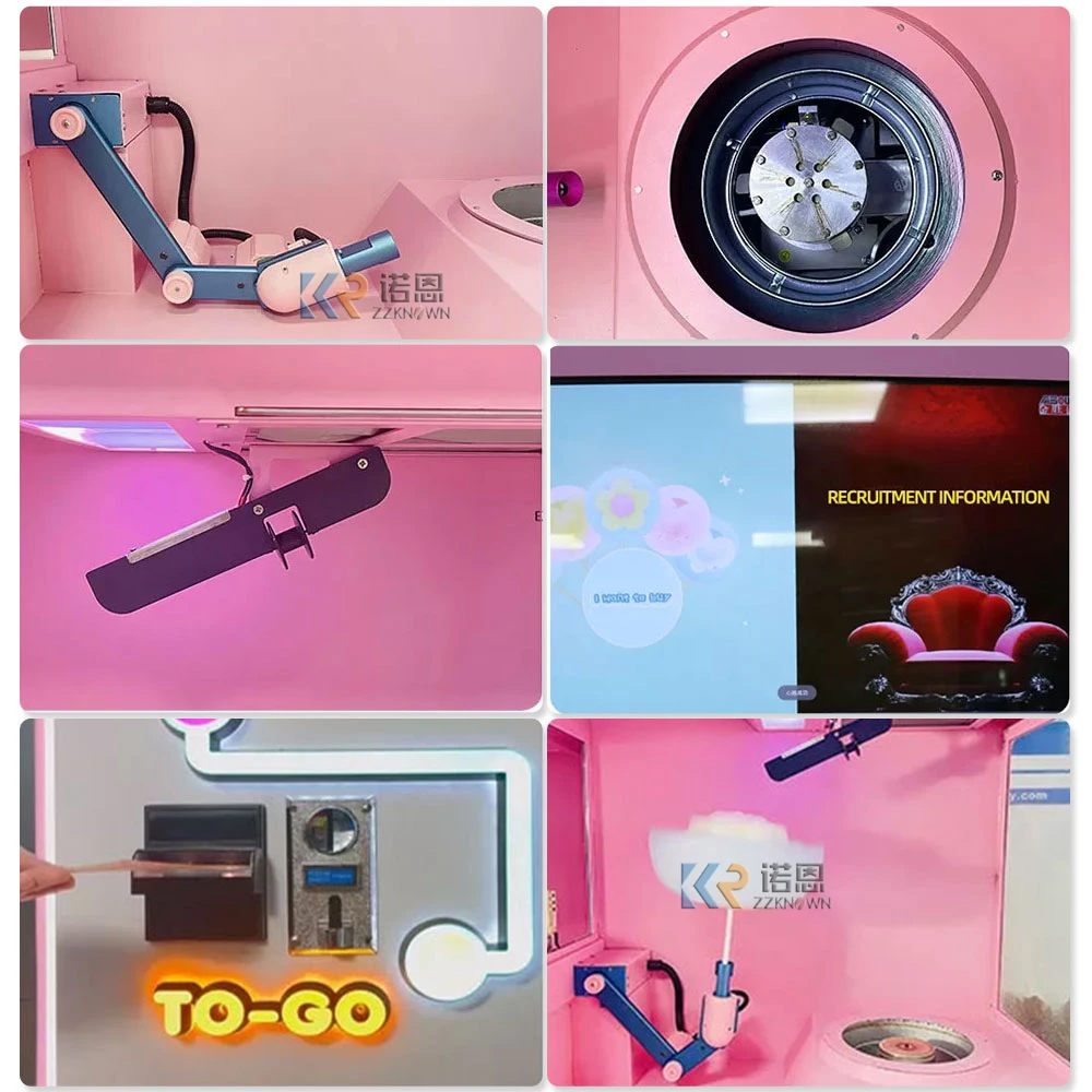 ตู้จําหน่ายขนมสายไหมรับเงินเครื่องทํามาร์ชแมลโลว์อัตโนมัติเต็มรูปแบบ