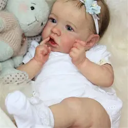 Realistic Silicone Reborn Baby Dolls para Meninas, Olhos Abertos, Corpo Inteiro, Brinquedo Recém-nascido, Aniversário, Presentes de Natal, 55cm