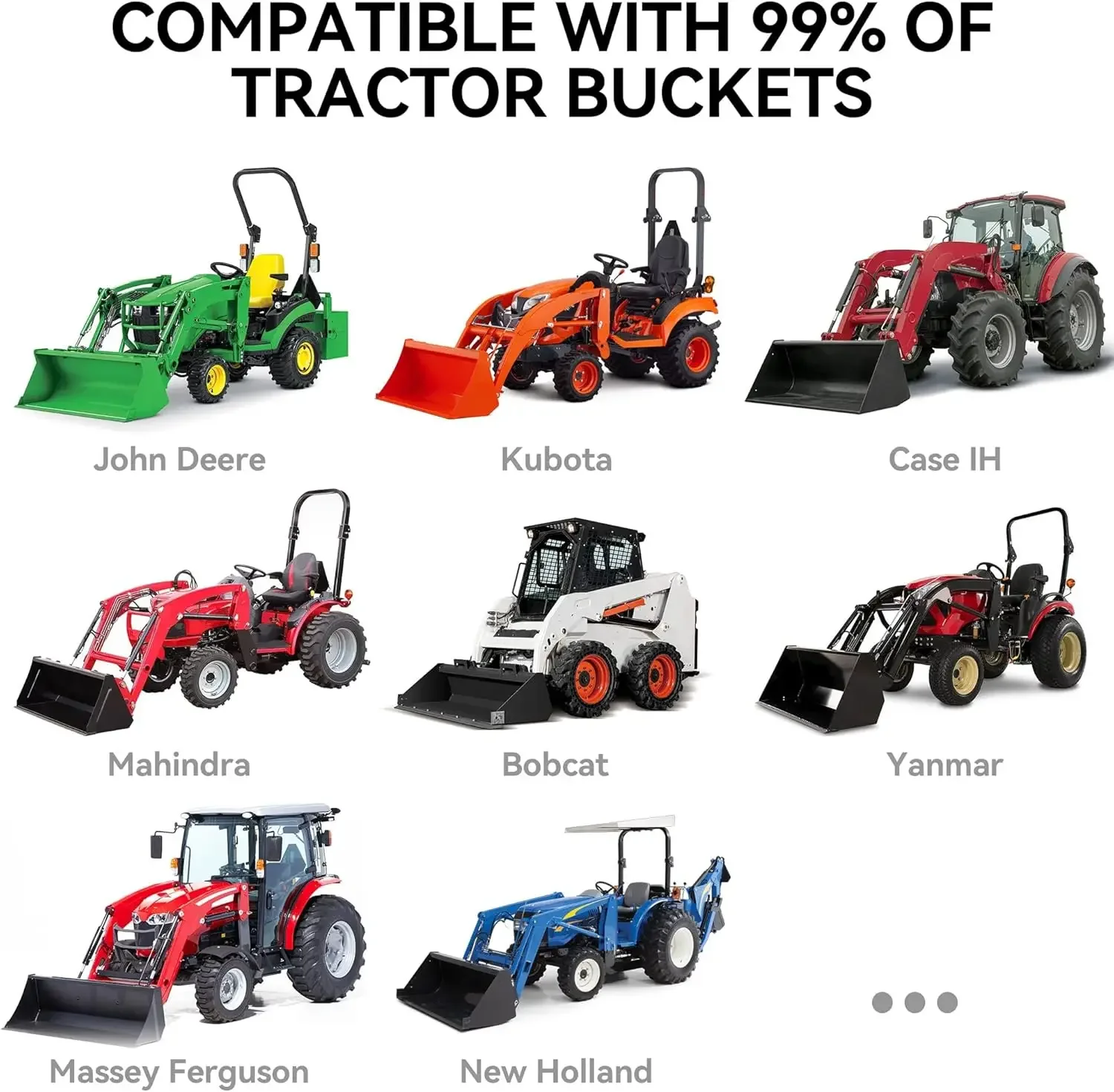 60" 4000lbs Clamp on Pallet Forks Heavy Duty Tractor Forks with Adjustable Stabilizer Bar Tractor Bucket Forks