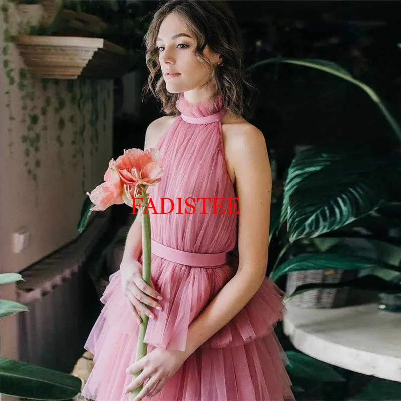 

Customized Tiered tTulle Prom Dresses Morandi Gown New Design Evening Party Dress 2025 Ankle Length Abendkleider robe soirée