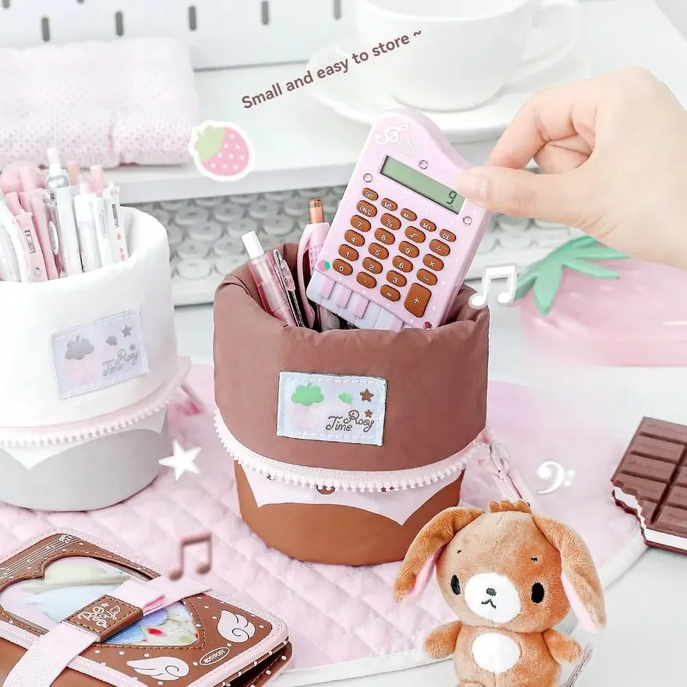 Cute Piano Shape Mini Calculator 8 Digits Pocket Office Calculator Portable Student Calculator Home and School