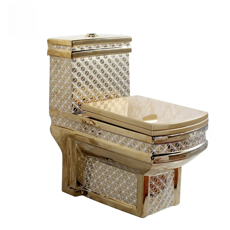 Golden Toilet,New Design Toilet, Hot Selling Luxury Design ,Ceramic Plating ,Gold Color,Bathroom Toilet