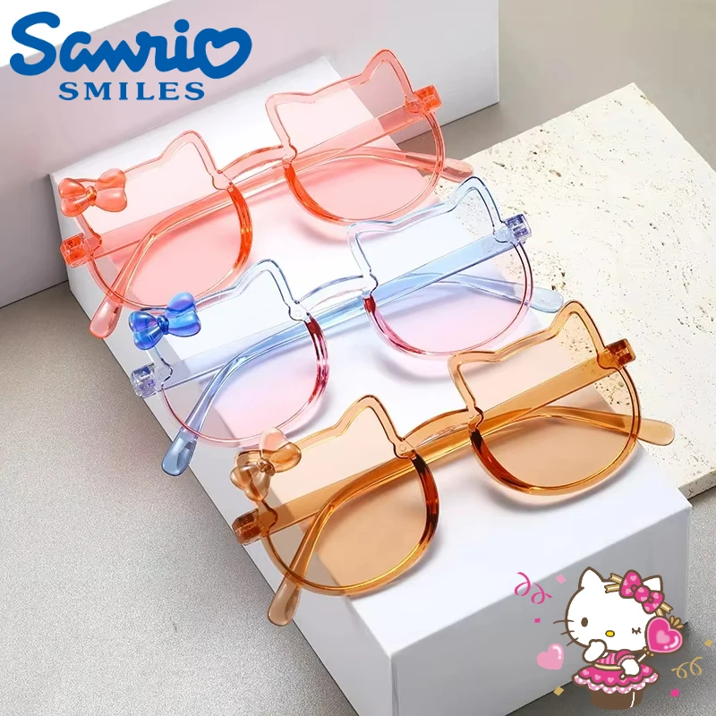 New Sanrio Children's Sunglasses Cartoon Figure Hello Kitty Super Cute Baby Shade Color Glasses Little Girls Decoration Gifts