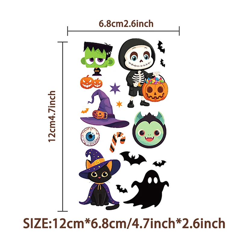 【WHB43】10 أوراق لعبة أطفال هدية الهالوين القرع الوشم ملصق المؤقت وهمية الوشم الذراع الأيدي الجسم Waterdichte Tatouages